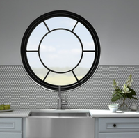 Ventana Redonda Fija de Vidrio/Ventanas Circulares Abatibles de Aluminio con Vidrio Estándar, Ventana Abatible de Aleación de Aluminio para Apartamento, Resistente al Viento