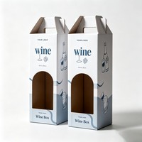 Scatola Portabottiglie Personalizzata Riciclabile con Finestra, Confezione Regalo in Cartone Ondulato per Vino Rosso e Birra