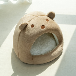 Cama de Lujo para Gatos, Diseño de Oso, de Espuma Sólida Rectangular, Ecológica, con Cojín Extraíble, para Interiores, Tamaño Pequeño - Product Image 2
