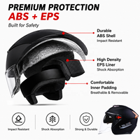AWN 1/2 efficace ABS bonne qualité demi-visage vélo électronique blindé Double lentille course autocollants casques moto pour adulte
