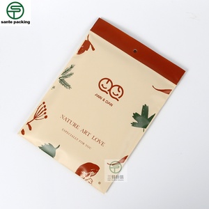 Custom Frosted PE Children's Underwear Clothing Zipper Top Recyclable Package Bags for Socks Shoes - Product Image 4