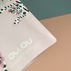 Sacchetto Stand-up <span class=keywords><strong>Rosa</strong></span> Opaco con Cerniera in PE per Alimenti, Confezione in Plastica per Tè in Polvere da 1kg, Dimensioni 200x300mm - Product Image 5