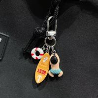 Pendentif en résine style coréen Ins Niche, planche de surf, bouée de sauvetage, pour garçons et filles, breloque de sac, porte-clés Airpods KittySnoopy