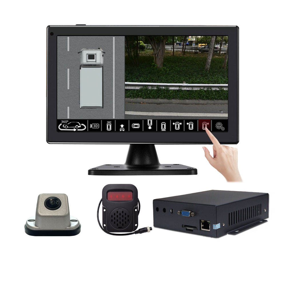 72P 3D 360 Around View Monitor Car Camera System Bird View Panoramic Camera  System for School Bus Truck with Alertor