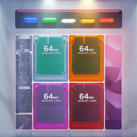 Nouvelle carte mémoire transparente 8 Mo 16 Mo 32 Mo 64 Mo pour PS2 FMCB Carte mémoire de console de jeux colorée