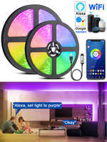 Décoration DC 5V 5050 2835 1M 2M 3M 4M 5M 10M 15M 50M SMD RVB Flexible TV Rétro-Éclairage Smart Led Bande Lumineuse avec Télécommande USB