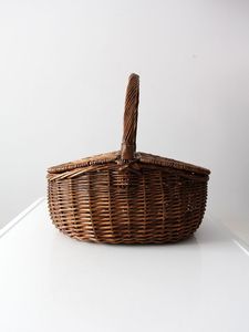 JY -- Toy Wintop Wicker Strong Natural House Person Peter Play Bag Takeout Purple Set Bastón portátil Mini cesta de picnic - Product Image 2