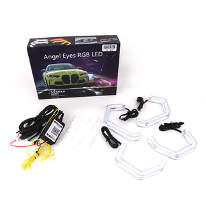 Nouveaux phares LED RGB en cristal <span class=keywords><strong>Angel</strong></span> <span class=keywords><strong>Eyes</strong></span> 12-24V avec contrôle par application, effet de défilement de couleur, lumière d'ambiance pour voiture - Product Image 2