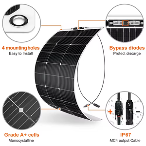 <span class=keywords><strong>Panneau</strong></span> <span class=keywords><strong>solaire</strong></span> monocristallin flexible extérieur haute efficacité léger 50W 100W <span class=keywords><strong>200W</strong></span> 300W 18V <span class=keywords><strong>pour</strong></span> <span class=keywords><strong>camping</strong></span>-cars caravanes remorques bateaux - Product Image 3