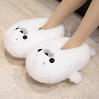 Pantoufles en peluche MYT Winter Seal - Support de cou de voyage en peluche douce (3 couleurs) Adorable coussin de cou pour enfants et adultes Cadeau