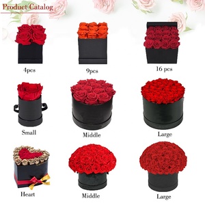 Roses <span class=keywords><strong>éternelle</strong></span>s naturelles, 1 an, tuzilizata, <span class=keywords><strong>boîte</strong></span> de fleurs romantiques bon marché - Product Image 4