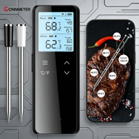 Termometer Daging Nirkabel WiFi dengan Layar Sentuh LCD dan Rating IP67, Dapat Disesuaikan OEM untuk Panggangan BBQ dengan Probe Ganda dan Aplikasi Pintar