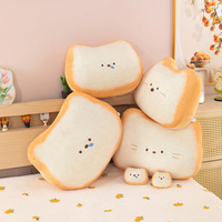 Coussin décoratif en peluche en forme de pain grillé chat mignon, rembourrage en coton PP, super doux, pour canapé, vente en gros