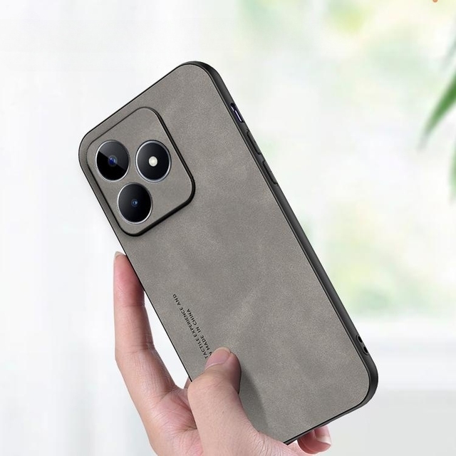 Sheepskin Leather Case for Realme C53 TPU Soft TPU Border Leather Back Mobile Cover