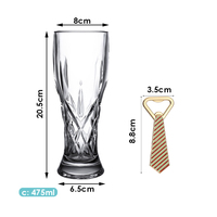 Ensemble cadeau d'entreprise de luxe original, verre à bière de 17 oz et ouvre-bouteille en forme de cravate, fournisseur Shunstone