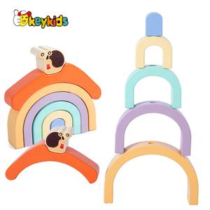 अनुकूलित बच्चों मिनी लकड़ी घोंघा खींचें के साथ खिलौना stacking ब्लॉक W05B221 - Product Image 2