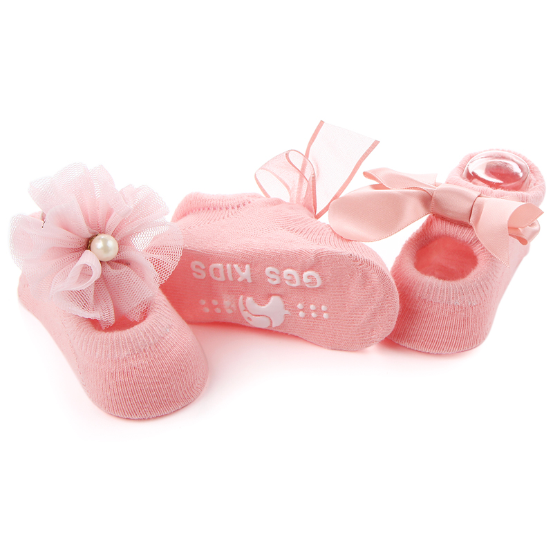 Новый дизайн, красивые кружевные хлопковые носки для маленьких девочек с большим бантом
