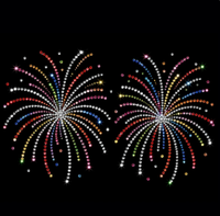 Transferencia de diamantes de imitación termoadhesivos con patrón personalizado de fuegos artificiales para camisetas, duradero, de alto brillo, accesorio adhesivo para ropa urbana