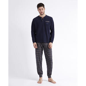 ADMAS MAGNIFIC Conjunto de pijama de manga larga con tiras cruzadas para hombre - Product Image 4