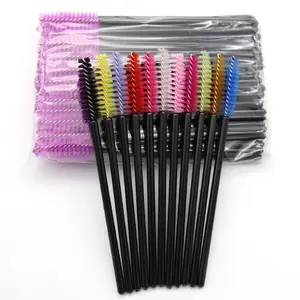 Private logo colorful nylon Disposable Hygiene eyelash brushes Eye makeup Mascara eyelash wands set Free samples