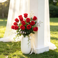 Einzelne Künstliche Rote Rose, Kunstblume für Valentinstag, Geschenke, Merchandising und Hochzeits-Blumenarrangements
