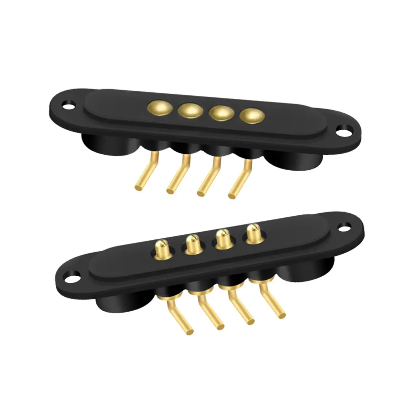 Connecteur magnétique ultra-mince 4 broches mâle et femelle à angle droit 90 degrés 5V 2A Pogo 4Pin