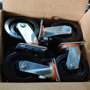 Ruedas Giratorias Industriales Resistentes al Calor <span class=keywords><strong>de</strong></span> 6 Pulgadas, Ruedas <span class=keywords><strong>de</strong></span> Poliéster Negro para Trabajo Pesado, Aptas para Altas Temperaturas - Product Image 1