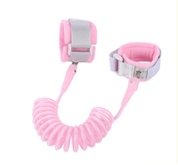 Bracelets de sécurité pour enfants à serrure à clé transparente rose de taille personnalisée avec bandes réfléchissantes Laisse de poignet anti-perte à noyau en acier