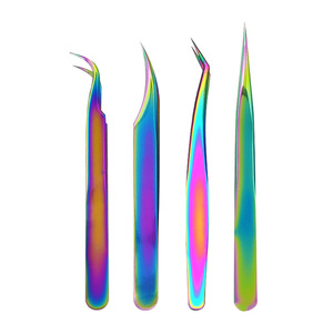 Eyelash Extension Tweezers Stainless Steel Feather Fan Shape Precision Tip Smooth For False Lashes Application - Product Image 5