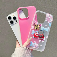 Coque de téléphone 2-en-1 BAILI Factory avec support papillon et gelée, pour iPhone 17 Air 16 15 14 Plus 13 Pro, avec breloque nœud coloré