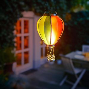 <span class=keywords><strong>Plastic</strong></span> LED Solarlantaarn met windlicht, metalen frame, tuinlantaarn in de vorm van een heteluchtballon, waterdicht, voor buiten, gazon, pad, met stok. - Product Image 3