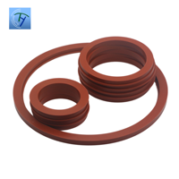 Joint d'étanchéité plat en silicone rouge moulé sur mesure, résistant aux hautes températures, de qualité alimentaire, pour couvercle de tuyau à bride, fourniture OEM ODM