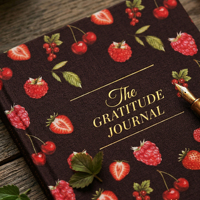 Carnet de Gratitude LABON Esthétique Vintage à Couverture Rigide avec Motifs Fruités et Dorure à Chaud – Journal de Réflexion Quotidienne pour le Bien-être et la Pleine Conscience – Idée Cadeau