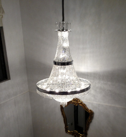 Hôtel restaurant hall grand Asfour lustre en cristal éclairage intérieur finition chromée suspendus lustre lampes Offre Spéciale