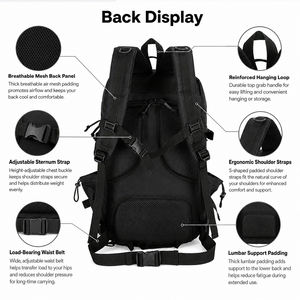 Sac à dos tactique LUPU 33L, Oxford 900D, sac à dos Molle, imperméable, souple, pour la randonnée, le camping, les activités de plein air - Product Image 4