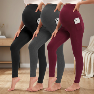 MOQ High Quality Full Length Lightweight Solid Elastic Waist Eco-Friendly Breathable Tummy <b>Control</b> Women <b>Leggings</b> New Fitness - Product Image 2