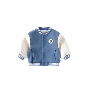 Chaquetas <span class=keywords><strong>de</strong></span> béisbol con etiquetas para niños, Little Left and Right, estilo coreano a la moda para otoño, tops con diseño <span class=keywords><strong>de</strong></span> oso para bebés - Product Image 5