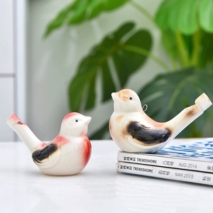 Sifflet à eau en céramique style vintage pour oiseaux, à remplir d'eau pour faire chanter les oiseaux, jouet de percussion éducatif pour enfants - Product Image 4