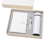 Ensemble cadeau d'entreprise écologique personnalisé, thermos en acier inoxydable, carnet, stylo, gravure de logo personnalisée, design gratuit pour les entreprises