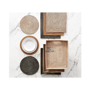 Wholesale Handwoven Rattan <b>Placemats</b> Rattan <b>Placemat</b> Home Decoration Made in Vietnam - Product Image 3