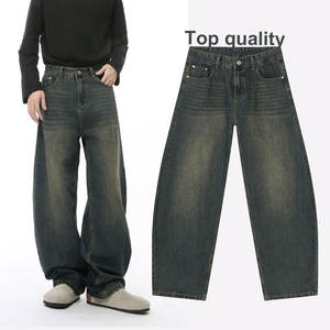 Consegna Rapida Jeans Americani Retrò Camo Scimitar a Vita Alta per Uomo e Unisex, Design Invertito, Gamba Larga - Product Image 1