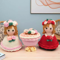 Bouquet de mariée fini en crochet, pendentif poupée fille tricotée à la main, coffret cadeau Saint-Valentin - Stock US