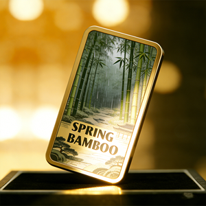 <span class=keywords><strong>Lingote</strong></span> Metálico Chapado en Oro con Impresión UV, Diseño Cuatro Estaciones, Proceso de Pulido Premium, Artículo Coleccionable, Decoración Artística, Regalo Temático - Product Image 1