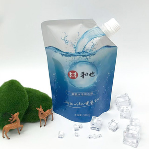 Embalaje de aluminio de grado alimenticio de 500ml, bolsa de pie resellable a prueba de fugas con pico para bebidas de agua mineral líquida - Product Image 2