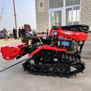 Fabrieksprijs Goedkope Diesel 25 Pk Roterende Helmstok Mini Power Crawler Cultiveringsmachine Voor Rijstveld En Droog Land