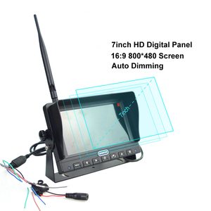 Moniteur 7 pouces avec système de caméra de recul sans fil AI BSD, système de caméra étanche à vision quadruple, système de surveillance sans fil pour véhicule - Product Image 6