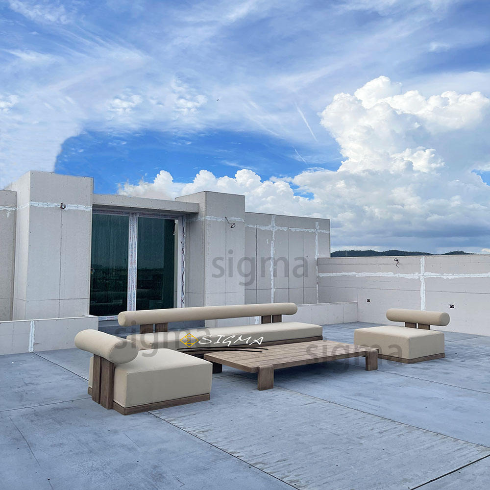 High Quality Patio Furniture Sofa Set Garden Lounge Sofa Teak Solaro Teak Sofa