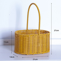 Petit panier en bois tissé à la main pour arrangement floral Style pastoral fête des mères décoratif rotin cadeau sac à main en bois