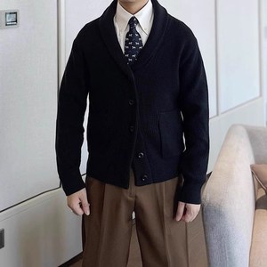 <span class=keywords><strong>Cardigan</strong></span> en tricot chaud pour <span class=keywords><strong>homme</strong></span>, style britannique-italien, coupe ajustée, col large <span class=keywords><strong>vintage</strong></span>, style coréen tendance, col en V - Product Image 3