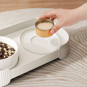 2025 nouvelles fournitures pour animaux de compagnie chiot bol pour animaux de compagnie surélevé en céramique avec support en bois antidérapant blanc Double bols pour animaux de compagnie pour chien et chat - Product Image 3